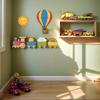 Cute Cartoon Train & Rainbow Wall Decor, Wooden Hanging Art for Kids Room