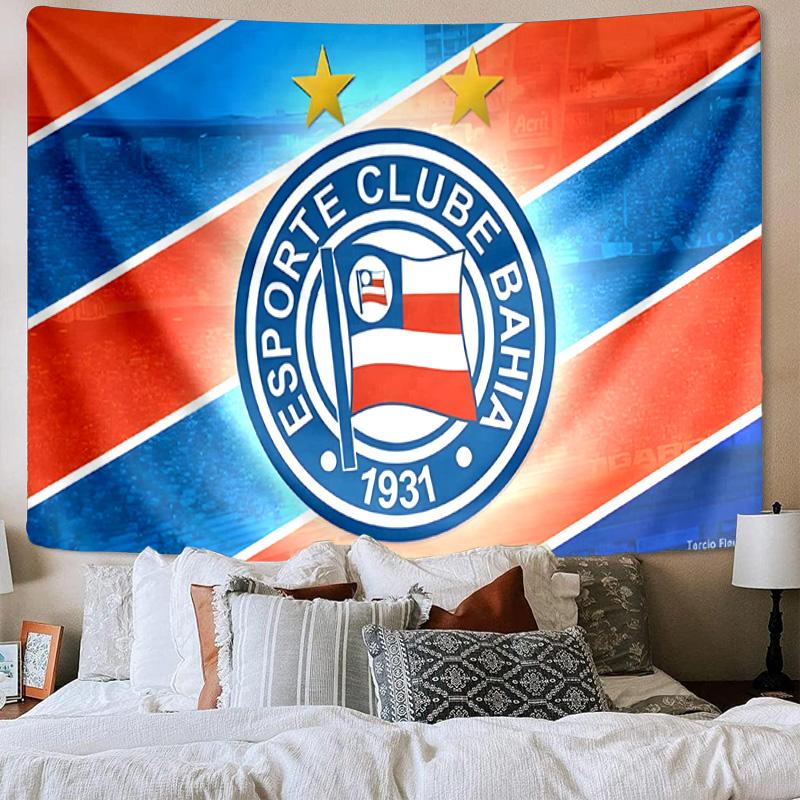 1PC Esporte Clube Bahia Crest Tapestry, Unique Design Tapestry, Wall Decor for Bedroom,Livingroom, Playroom,Heartwarming Fan Holiday Gifts