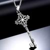 Cool Gothic Mens Stainless Steel Hip Hop Key Pendant Necklace Men Silver Chain