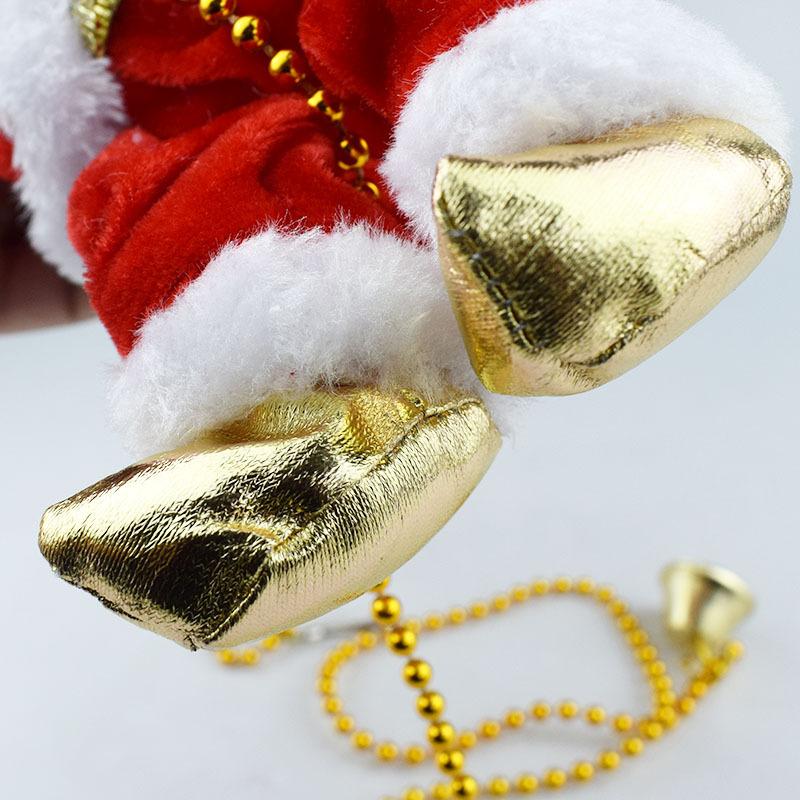 Santa Claus Doll Climbing Bead Rope Christmas Decoration Hanging Pendant Music Children's Toy Gift Electric Party Elderly