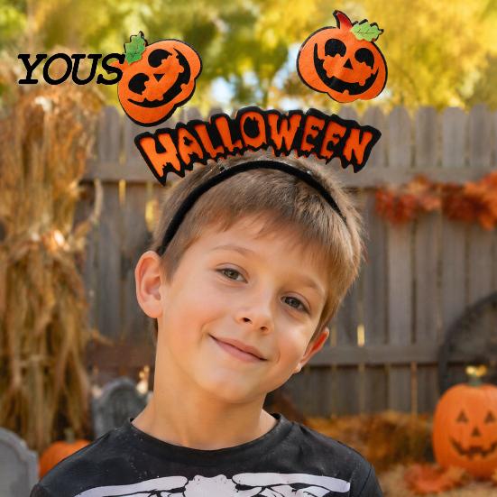 Holiday Party Hair Accessories Halloween Pumpkin Headband for Adults Kids, Orange Felt Non Woven Fabric Headpiece Headpiece, No Slip Cosplay