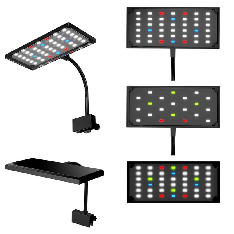 LED-Aquarienlicht, zum Anklipsen, mit einstellbarer Helligkeit, 360° drehbar, Vollspektrum