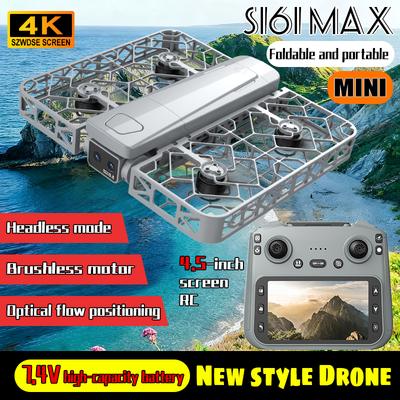 Professionele S161 MAX Mini Drone Vliegende Camera Schermbesturing 8K HD Luchtfotografie Borstelloze Volledige Behuizing Vliegend Machine Quadcopter Dron