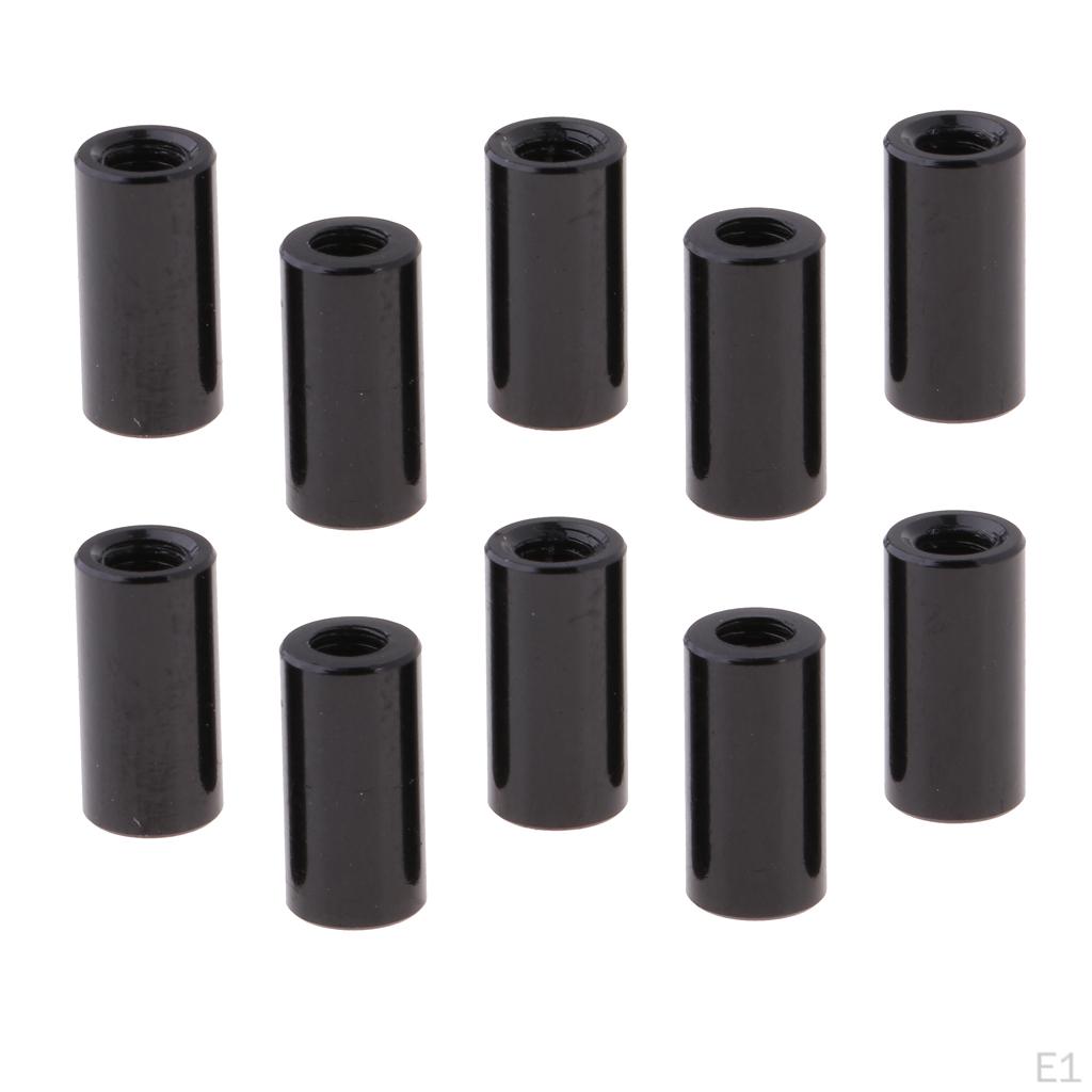 10 Pieces 5MM / 12MM Black Sleeve Screws Aluminum Alloy Tube Spacer