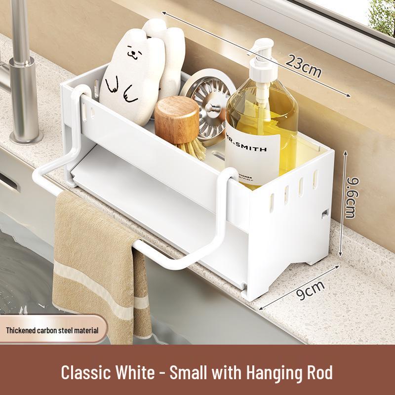 Multifunctional Kitchen Organizer for Dishcloths, Scouring Pads, Sponges, and Steel Wool Storage.