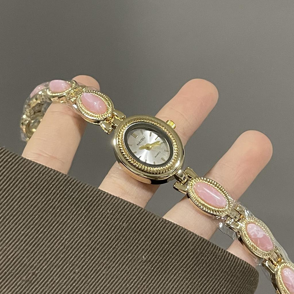 Oval Small Dial Watch Female Niche High-Value Retro Court Style Bracelet Quartz Watch