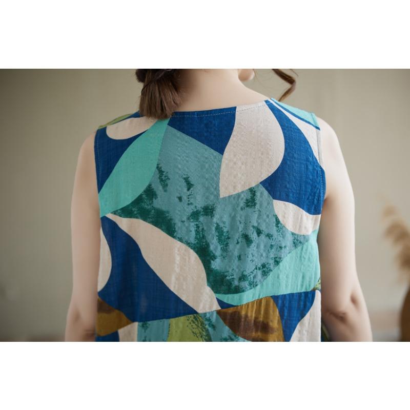 DIMANAF 2025 Vară Femei Mărimi Mari Rochie Vintage Largă De Bază Fără Mâneci Casual Lungă Nouă Supradimensionată