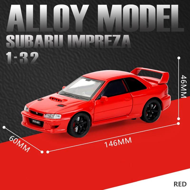 1/32 Subaru Impreza WRX STI Alloy Sports Car Model Diecasts Metal Racing Vehicles Car Model Simulation Sound Light Kids Toy Gift