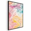 Poster - Colorful Chaos - Dynamic Shapes In Shades of Pink Yellow and Blue
