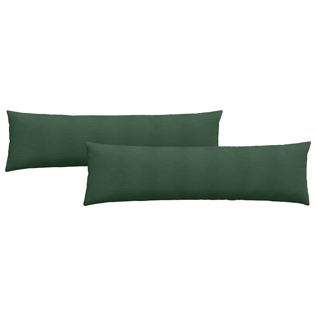 Sofa Cushions 2 Pieces Dark Green 145 X 40 Cm Cord Fabric