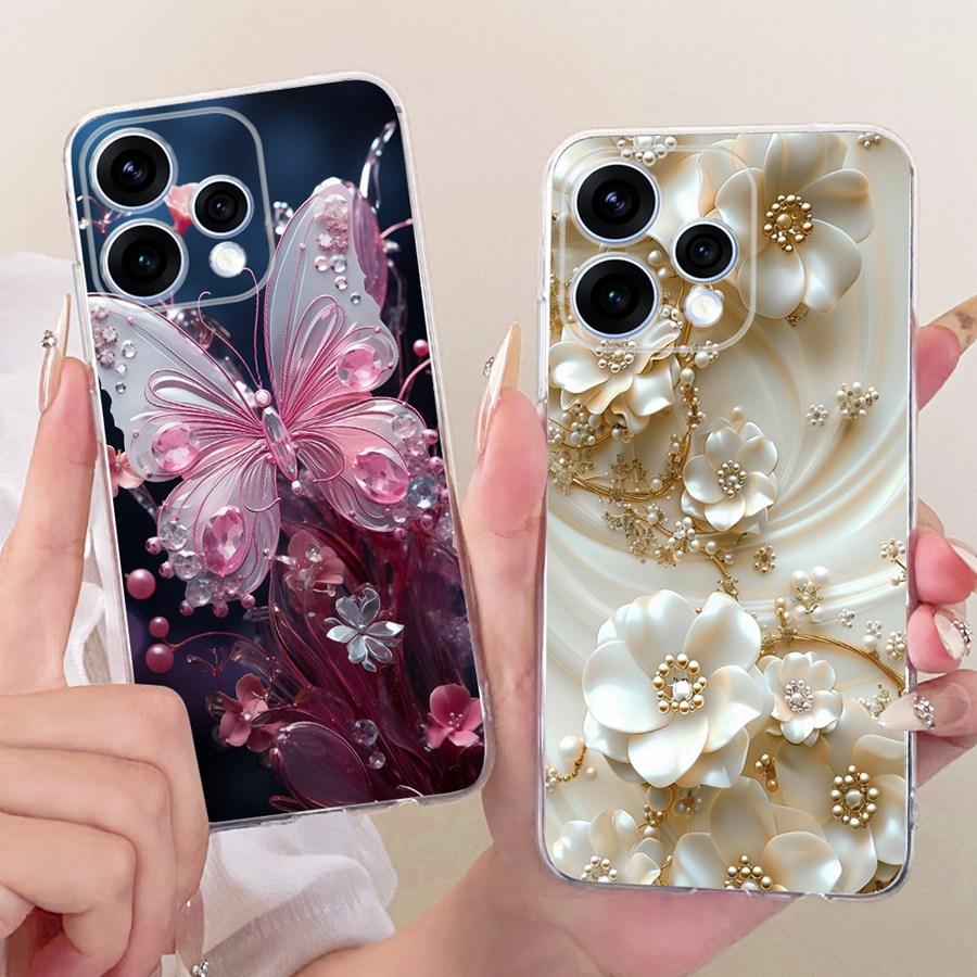 Case For OPPO Reno15 15F Protective Case For OPPO Reno15 F CPH2801 Reno 15  5G Capa Flower Soft Silicon TPU Phone Cover