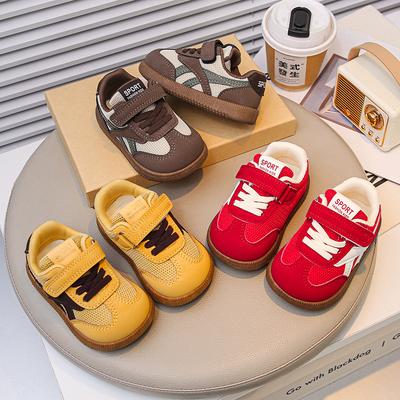 Chaussures pour bébé fille d'un an, printemps et automne, nouvelles chaussures pour bébé à semelle souple, chaussures fonctionnelles pour enfants, chaussures en maille respirante pour garçons