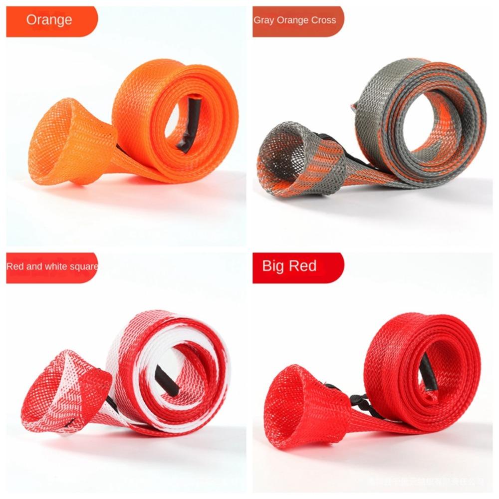 

Colorful Pole Sock Braided Mesh Protector Telescopic Spinning Rod Sleeve Fishing Rod Accessories orange