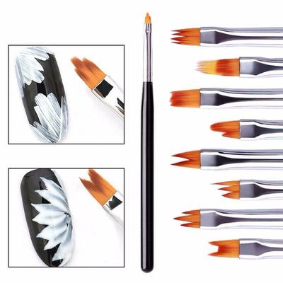 8Pcs/Set Acrylic Nail Art Brush Sable Gel UV Nail Painting Flower Drawing Pens Nail Accessories Manicure Tools
