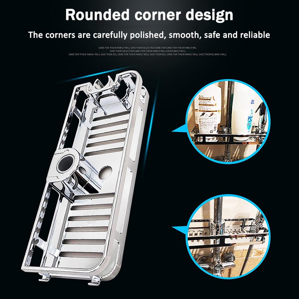 Stand ABS Lifting Rod Home Decor Shower Rack Bathroom Organization Storage Rack Soap Holder