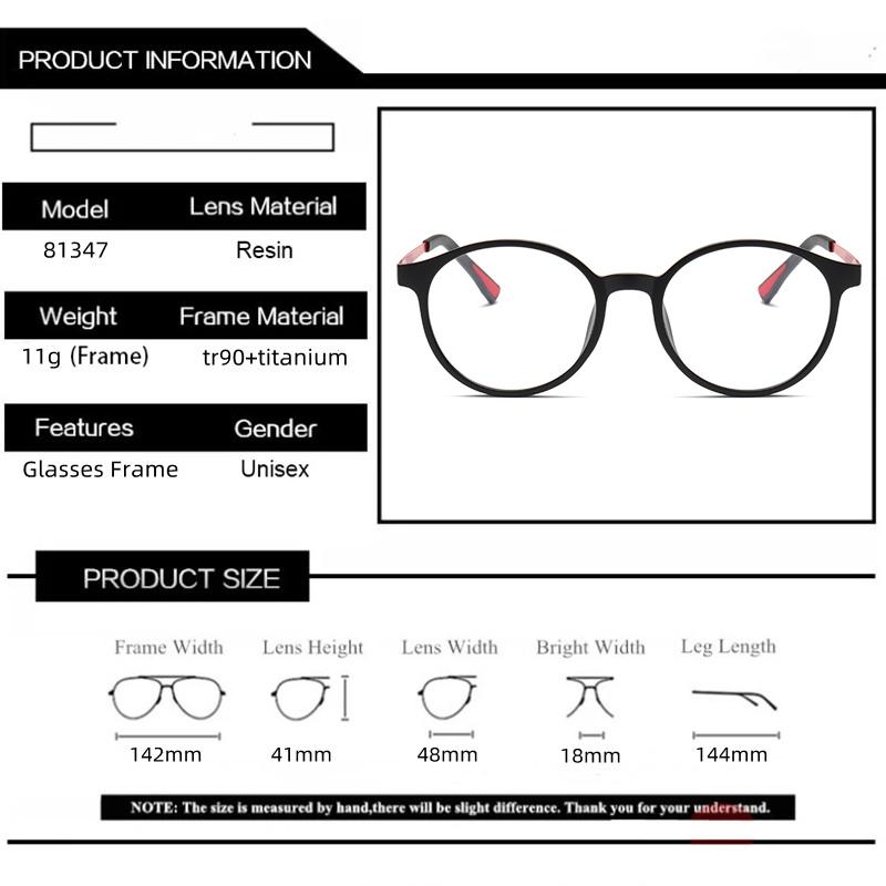 New Unisex Retro Fashion Ultra Light Rubber Titanium Glasses Frame Women'S And Men'S Round Frame Small Frame Glasses