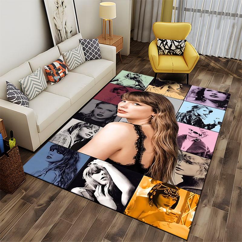 Colorful Pop Art Style Collage Suitable As a Non-slip Mat for the Living Room or Bedroom Sofa