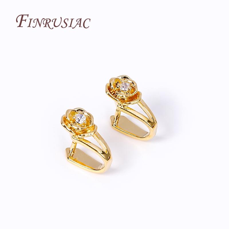 

18K Gold Plated Inlaid Zircon Melon Seeds Buckle Pendant Pinch Clip Bail Clasp DIY Jewelry Making Crystal Jade Agate Clip Buckle 3 Pieces