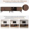 180*35*49cm Lowboard TV Cabinet with 2 Cabinets, TV Board with Open Storage Compartments, Dark Walnut Colored, Suitable for 80 Inch TVs