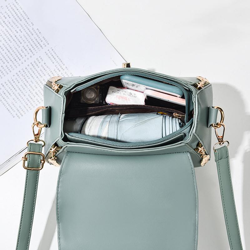 PU Leather Crossbody Shoulder Bags Women's Handmade Embroidery Multifunctional Handbags Purse Ladies Vintage Design Satchel Bags