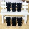 2 Piece Flocking Pendants Kawaii Cat Animal Chamrs For Keychain Necklace Pendant DIY Crafts Jewelry Making 3.2x1.8cm
