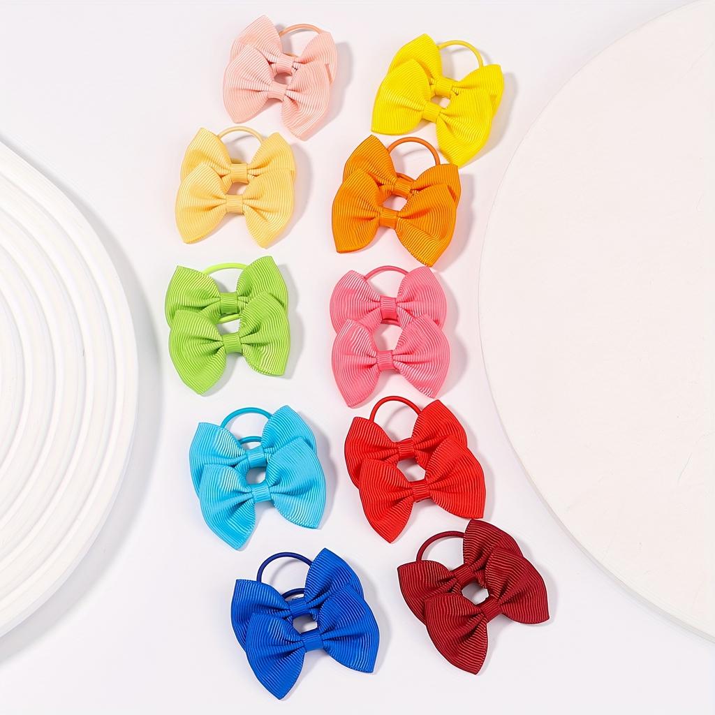 High qualityMorandi 10/20/40/80pcs Hair Bands, Simple Fashion Solid Color Bow Hair Ties for Girls, Polyester Fiber Woven Hair Accessories for Festive