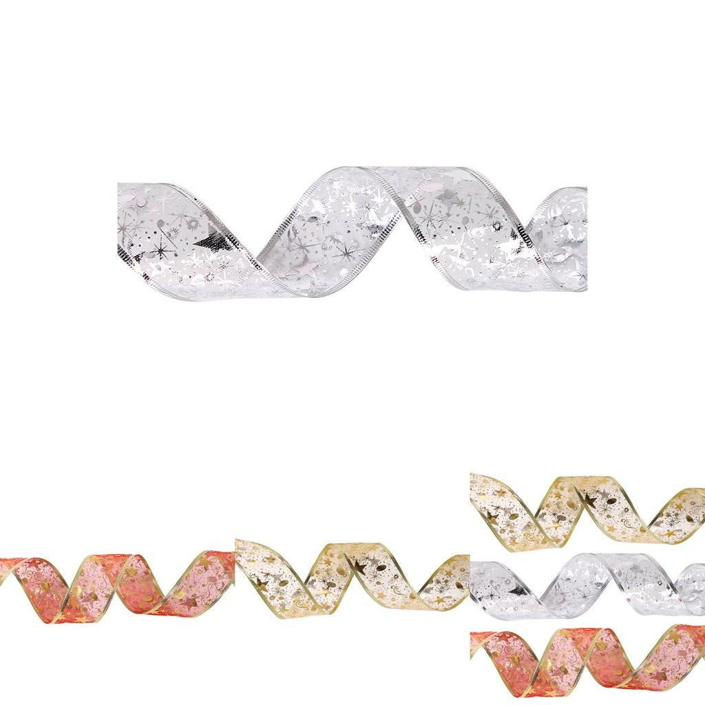 Yards Double Elegant Layered Christmas Ribbon In Red Gold And Silver Gifts For