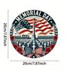 Patriotic American Flag Soldier Metal Tin Sign Memorial Day Decor Outdoor Waterproof Rustproof