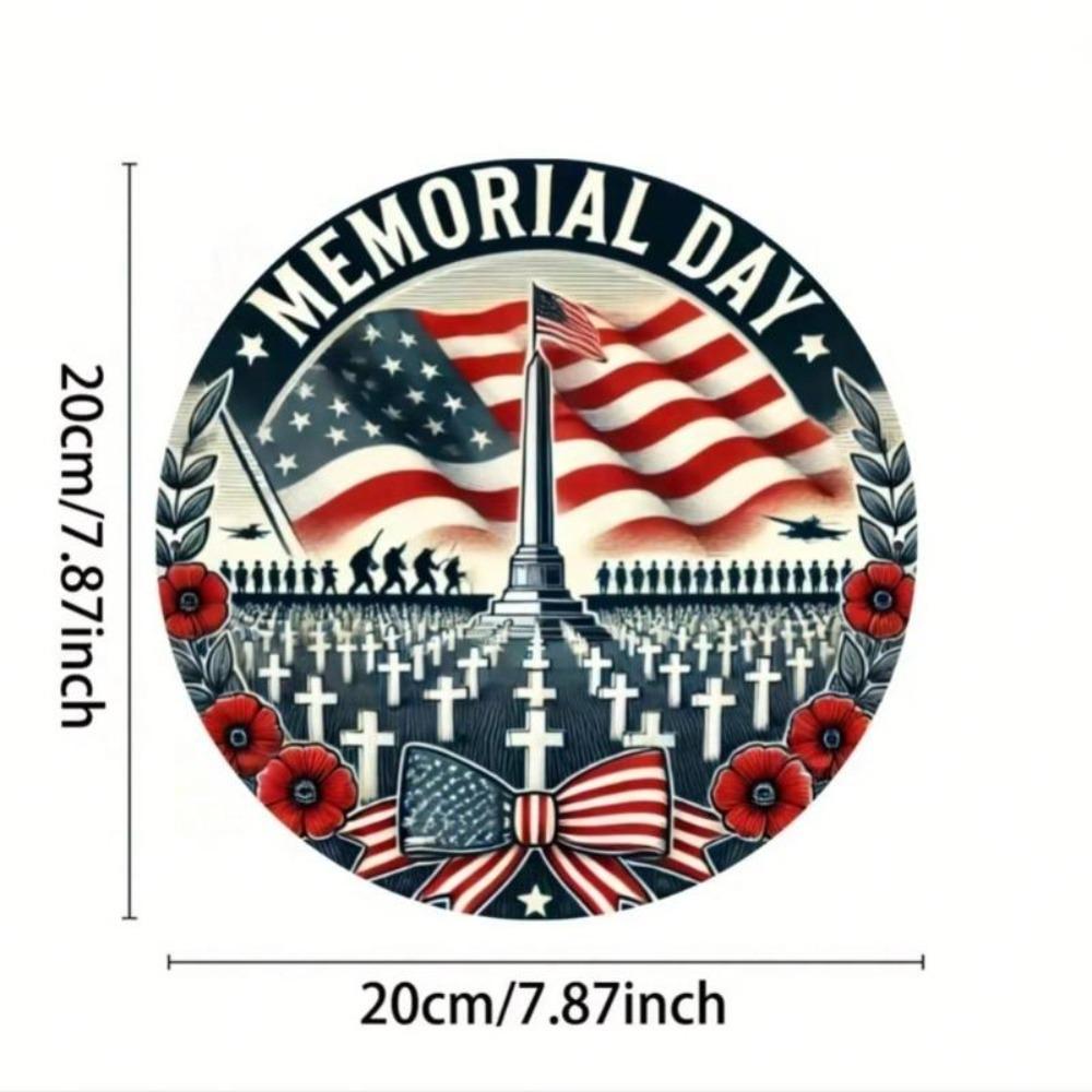 Patriotic American Flag Soldier Metal Tin Sign Memorial Day Decor Outdoor Waterproof Rustproof