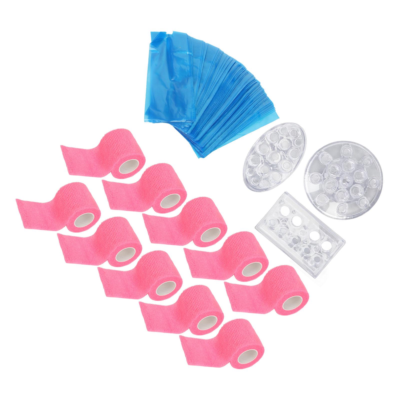 

10PCS Tattoo NaMachine Bandage Non Slip 200PCS Blue Tattoo Pen Protective Bags with 3PCS Ink Cup Holder Stand