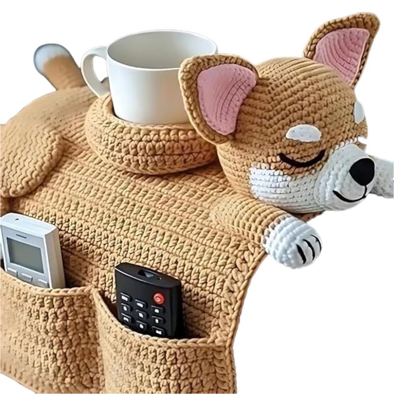 Вязаная сумка для хранения игрушек для собак на диване, многофункциональный органайзер для игрушек домашних животных, для гостиной, спальни и домашнего декора.