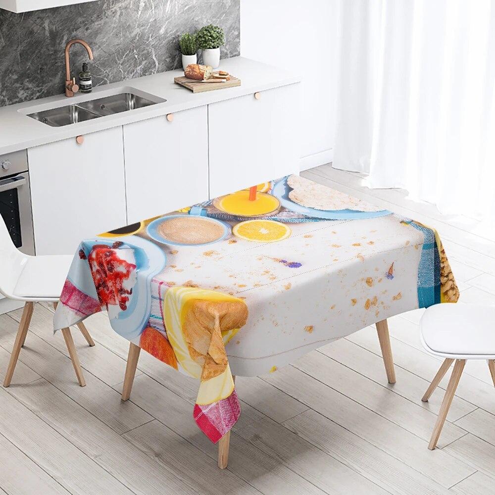 Gourmet Printed Tablecloth Anti-fouling and Waterproof Rectangular  Kitchen Restaurant Table Decoration