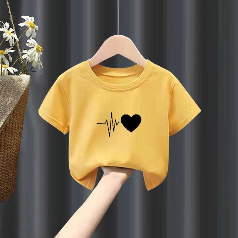 Mädchen Kurzarm T-Shirts Sommerkleidung Jungen Weiße Tops Sommer Große Kinder Kinderkleidung Sommer