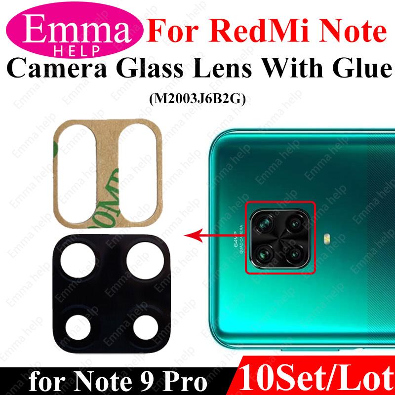 10Pcs Camera Lens For Xiaomi Redmi Note 9 Pro Max 9s 8 8t 7 7Pro Note10 5G 10t Back Camera Glass With Glue Adhesive