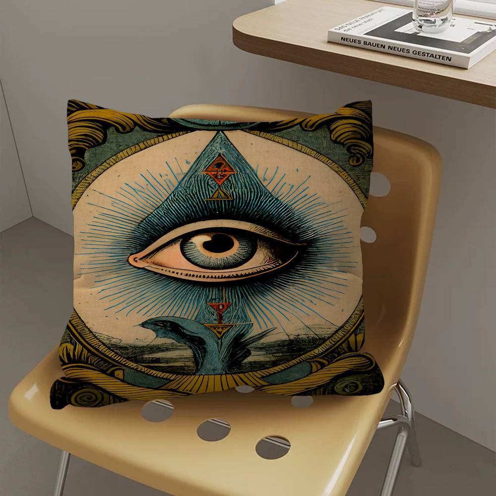 A-Abstract Eye Shapes Hand Moon Pillow Cover Sofa Cushion Cover Home Room Decoration Children Gift