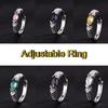 Adjustable Zircon Rings, Stainless Steel Punk Jewelry for Women Men, Comfort Fit Daily Wear Gift Idea