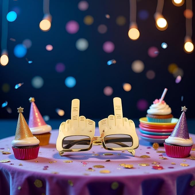 Tricky Middle Finger Creative Middle Finger Hand Shape Finger Silly Funny Party Novelty Sunglasses Novelty Party Glasses Gram [Qintreesify]