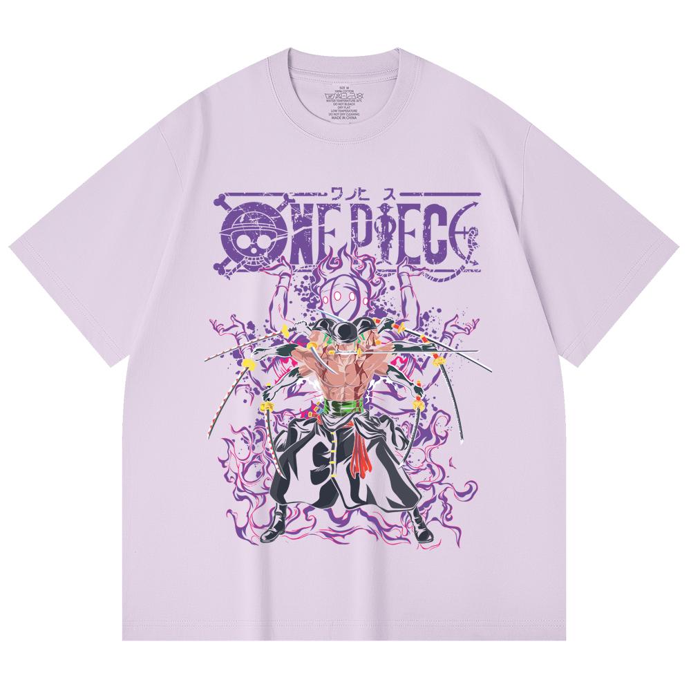 230 Gsm 100% Cotton One Piece V65 Zoro Print Unisex Heavy Cotton T Shirt