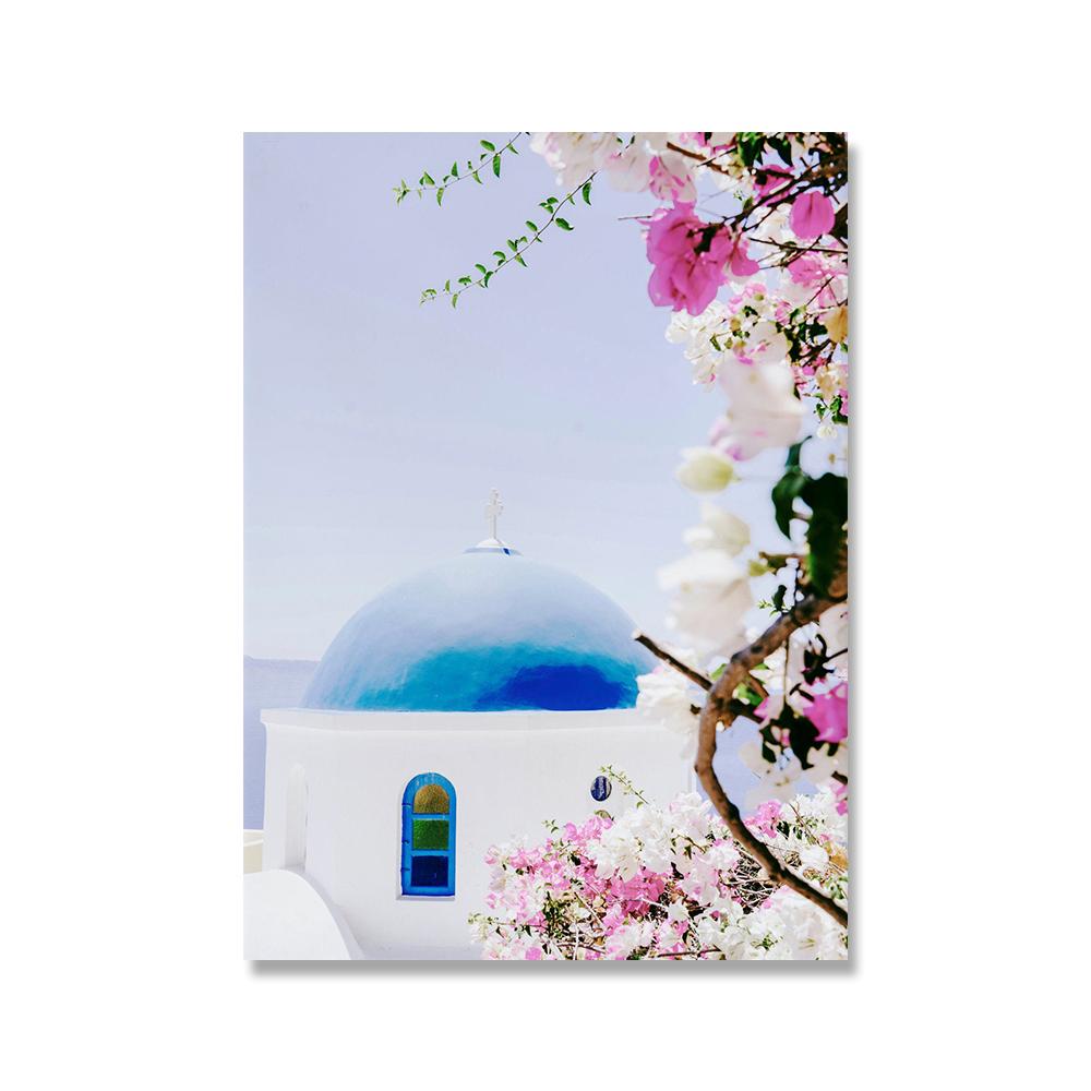 

Греция Санторини Печать Побережье Амальфи Плакат Пейзаж Настенная Живопись Холст Картина Летний Пляж Побережье Миконоса Настенная Картина Домашний Декор 21x30cm No Framed красный