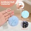 60Pcs Fluffy Pompom Keychain Women Luxury Pompom Keyring Accessory Gold Color Chains Pompons Fake Fox Rabbit Fur Charms Chain