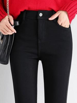Damen Skinny Leggings mit Fleece-Futter - Warm, Elastisch, Schlankmachend, Po-Hebend als Basisschicht für Herbst- & Wintersport im Freien