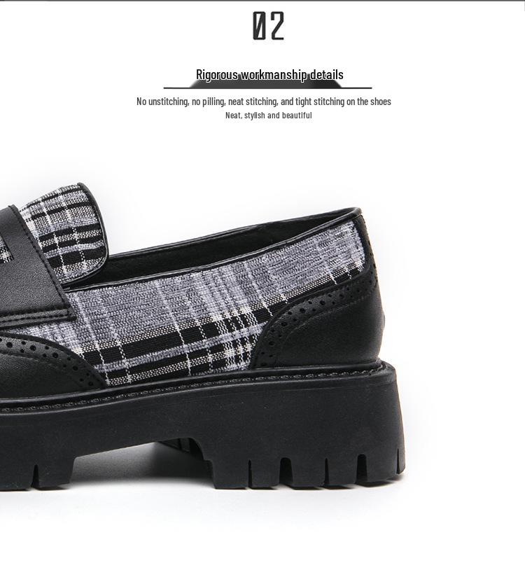 Herren-Farbblock-Slipper mit dicken Sohlen - Lässige Lederschuhe für Frühling und Herbst