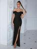 Elegant Off-Shoulder Slim Fit Evening Dress In Solid Color – Sexy Long Women's Dress