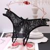 Low-waist Lace Seamless Panties Open Crotch Women's Thong Breathable Mesh Lace Briefs  Female
