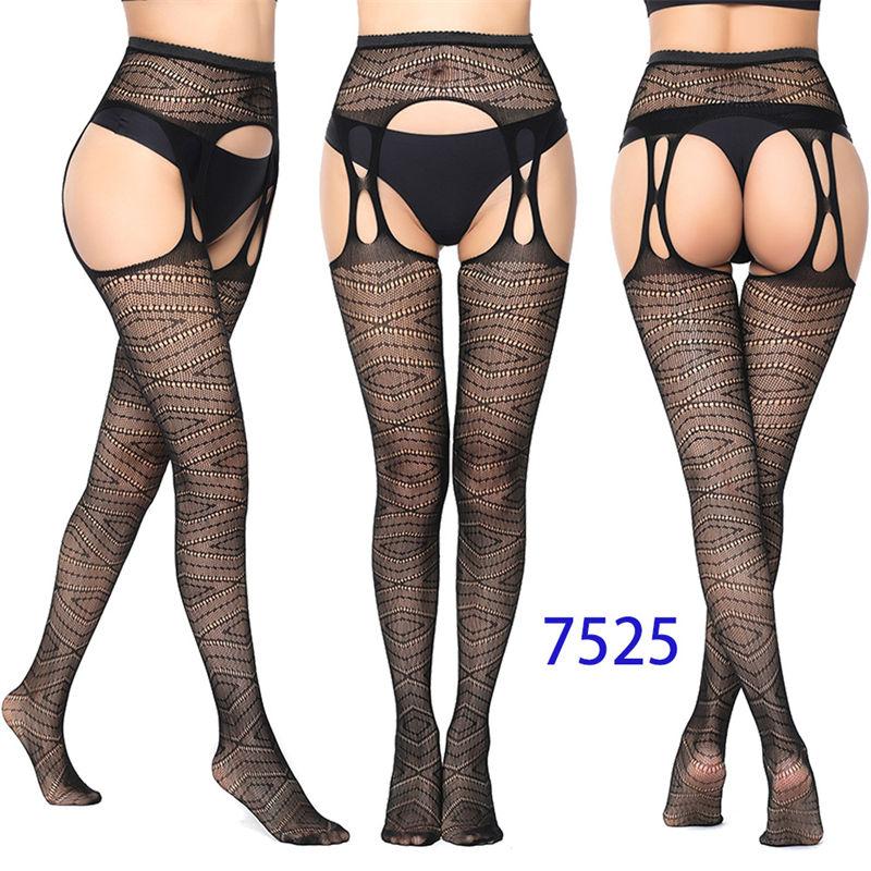 Sexy Suspenders Mesh Stockings Fishnet Eye Women's Bottoming Pantyhose