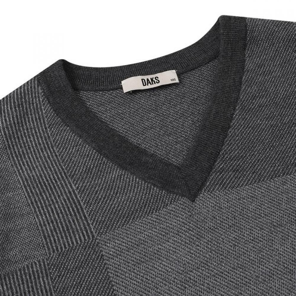 DakS Men S 100 Wool Jacquard V Neck Regular Fit VeSt dma1SwVe101g1