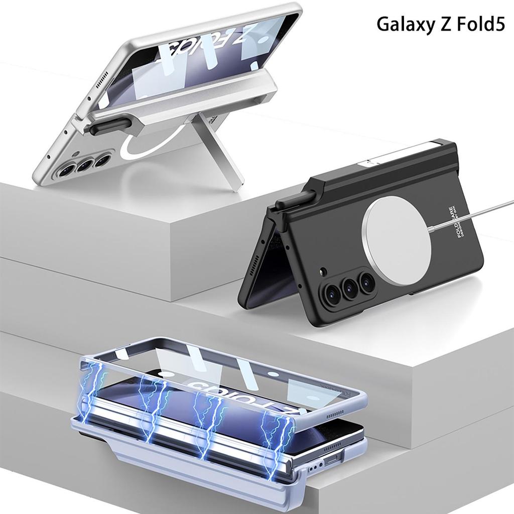 Samsung Z Fold 5 Magnetic Wireless Charging Case - Full Coverage, Creative Design, with Stand