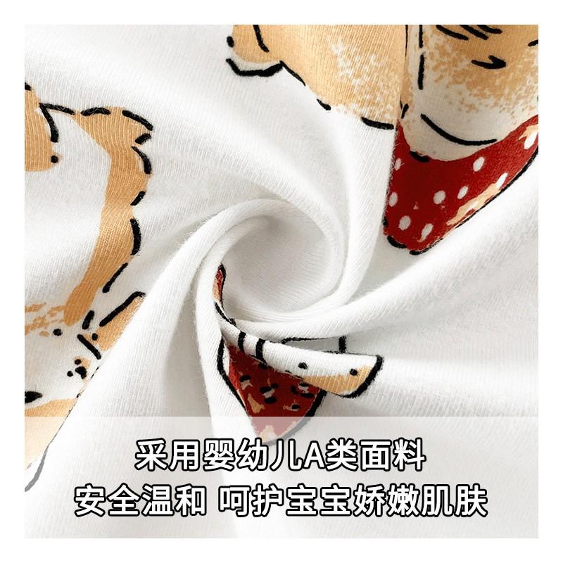 Kids Cotton Long Sleeve Pajama Set With Collar Soft Breathable Sleepwear Home Wear