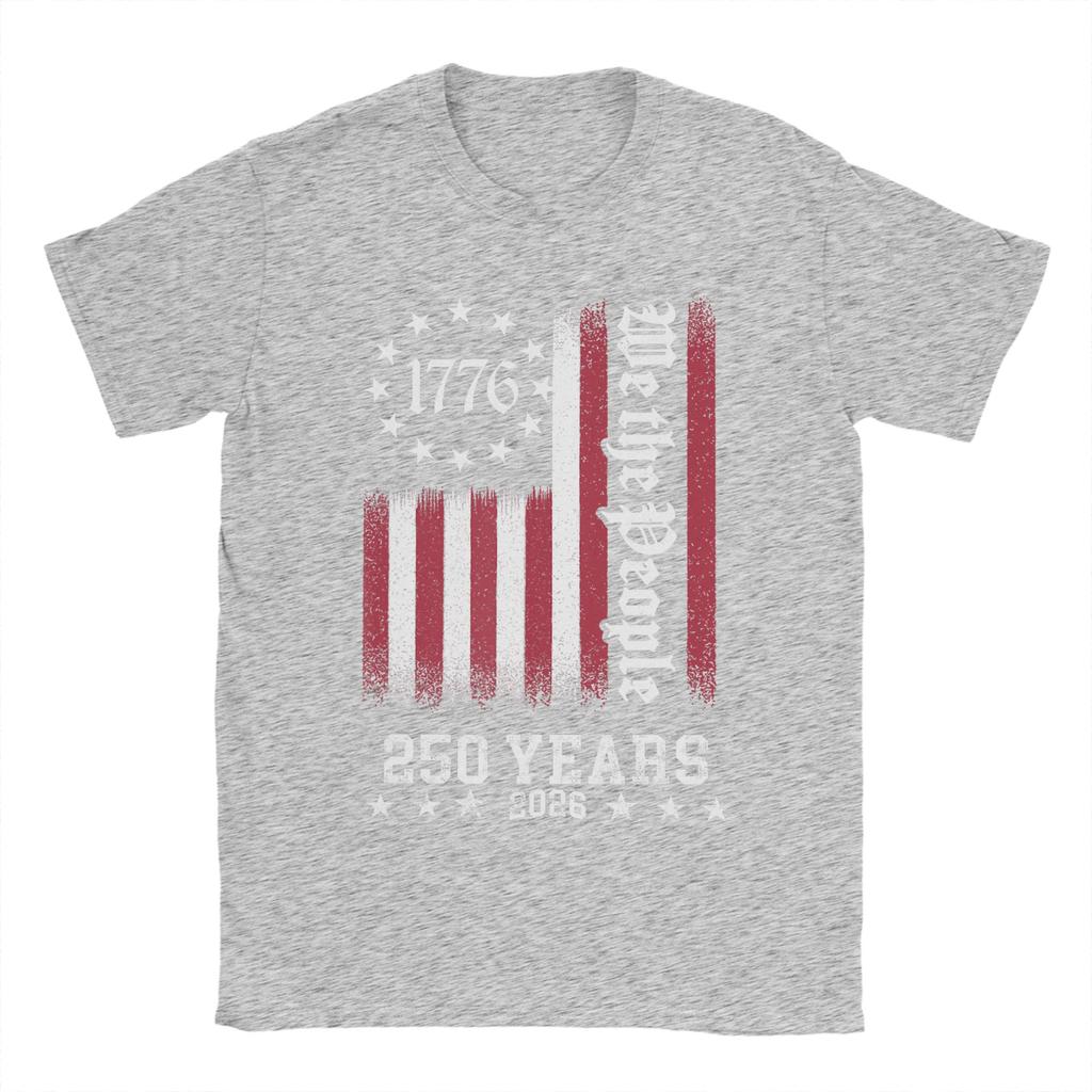 Vintage USA Flag 250th Anniversary Day T Shirt Summer  100 Cotton TShirts For Unisexs Leisure Pattern Tee Shirt Top Tees