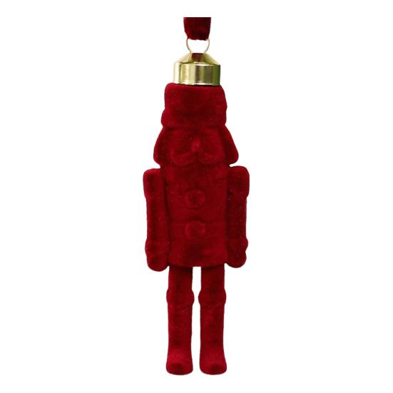 Flocking Nutcracker Hanging Ornament Decorative Nutcrackers Statue Christmas Soldier Charm Holiday Tree Decoration Pendant